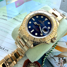 Load image into Gallery viewer, 2007 Rolex Yacht Master 18k Yellow Gold 16628  - Box + Papers  Blue Dial
