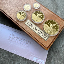 Load image into Gallery viewer, 2008 Proof Gold Banco Mexico Libertad 5 Coin Set 1.90 oz - 500 sets made
