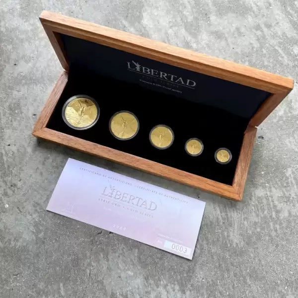 2008 Proof Gold Banco Mexico Libertad 5 Coin Set 1.90 oz - 500 sets made