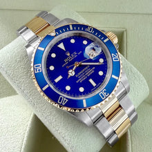 Load image into Gallery viewer, 2008 Rolex 16613 Blue Submariner 16613LB Bluesy REHAUT Serviced + Box + Papers
