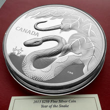 Load image into Gallery viewer, 2013 Year of the Snake Canada $250 Kilo Silver Coin

