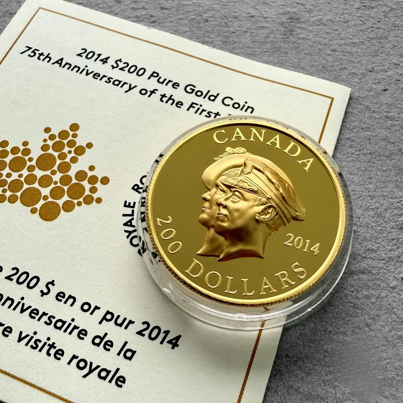 2014 $200 75th Anniversary of the First Royal Visit Canada 1.066 oz Gold Coin