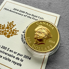 2014 $200 75th Anniversary of the First Royal Visit Canada 1.066 oz Gold Coin
