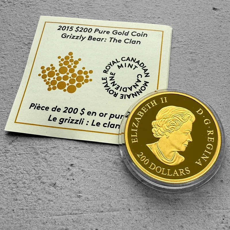 2015 Grizzly Bear Clan Canada $200 1oz Gold Coin
