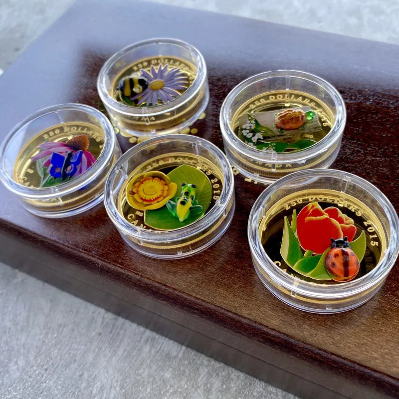 2015 Canada Flora and Fauna set with Murano glass – 9.6oz of .9999+ fine gold