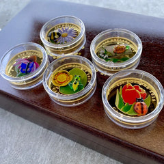 2015 Canada Flora and Fauna set with Murano glass – 9.6oz of .9999+ fine gold