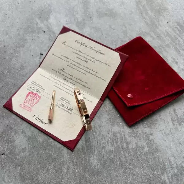 2018 Cartier 18k Rose Gold factory set Multi Gem Love Bangle Size 17