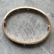 Load image into Gallery viewer, 2018 Cartier 18k Rose Gold factory set Multi Gem Love Bangle Size 17
