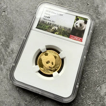 Load image into Gallery viewer, 2018 China Gold Panda 8 Gram Gold .9999+ Fine 100 Yuan – NGC 69
