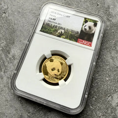 2018 China Gold Panda 8 Gram Gold .9999+ Fine 100 Yuan – NGC 69
