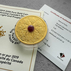 2019 Canada $200 Celebrating Diversity Pure Gold Coin with AAA Ruby