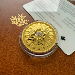 2019 Canada $200 Forevermark set with .2 Carat Black Canadian mined Diamond