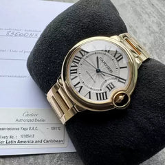 2019 Cartier Yellow Gold 36mm Ballon Bleu 3002 Box Papers