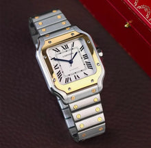 Load image into Gallery viewer, 2021 35mm Cartier Santos Medium 4075 W2SA0016 Box Papers +Leather band
