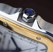 Load image into Gallery viewer, 2021 35mm Cartier Santos Medium 4075 W2SA0016 Box Papers +Leather band
