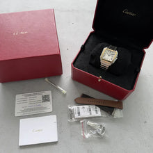 Load image into Gallery viewer, 2021 35mm Cartier Santos Medium 4075 W2SA0016 Box Papers +Leather band
