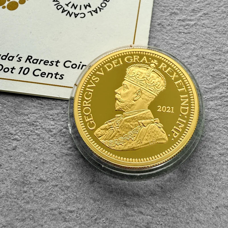 2021 Canada 10 Cent 1 oz Gold Coin - Canada's Rarest coins 1936 Dot Dime
