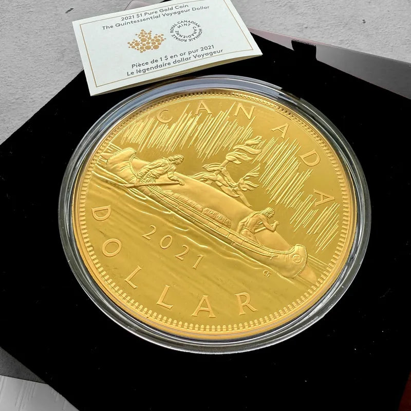 2021 Canada $1 Quintessential Voyageur Dollar Kilo Gold Coin - 40 Mintage