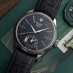 2021 Rolex Cellini Dual Time 50529 - Black Dial - Box Papers