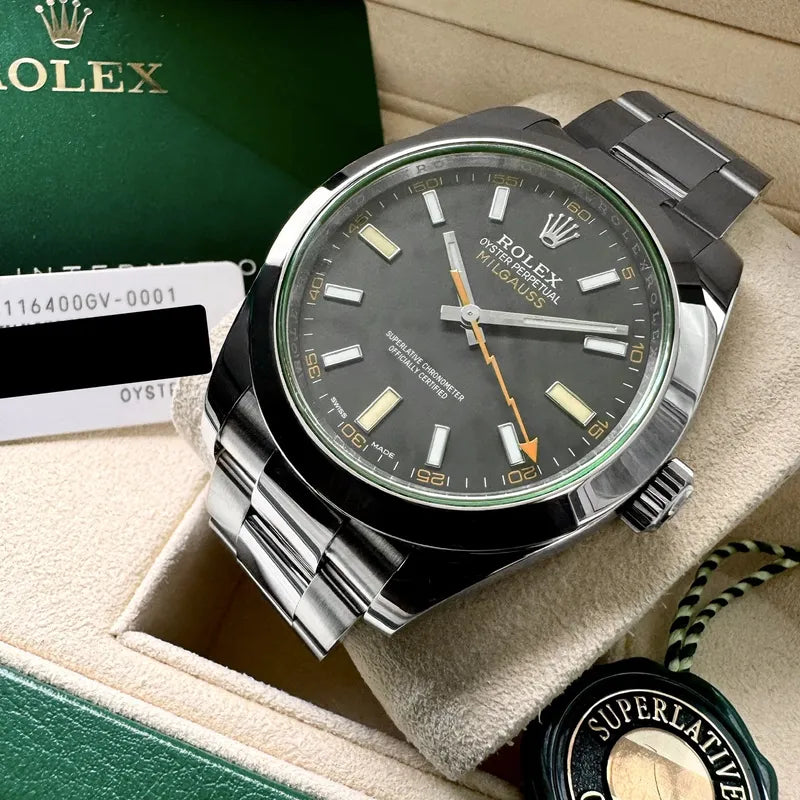2021 Rolex Milgauss Black Dial 116400GV - Box Papers - New Warranty Card