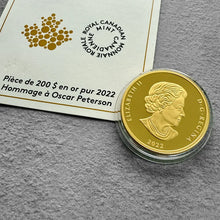 Load image into Gallery viewer, 2022 Canada $200 Oscar Peterson 1 oz Gold Coin
