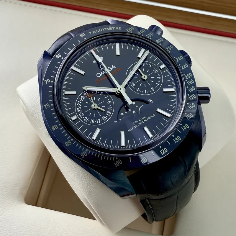 2022 Omega Speedmaster 30493445203001 Ceramic Box + Papers Blue Side of the Moon