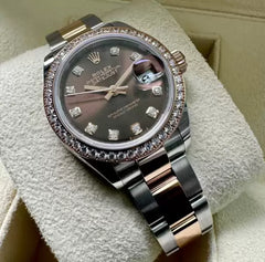 2022 Rolex 28mm Datejust 279381RBR Rose Gold - Factory diamond dial + Bezel