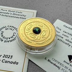 2023 Canada $200 Celebrating Knowledge 1oz Gold Coin With Abalone Shell