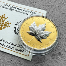 Load image into Gallery viewer, 2023 Canada $200 Ultra High Relief – .9999 Fine Gold Maple
