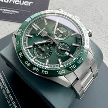 Load image into Gallery viewer, 2024 Tag Heuer Carrera Chronograph 44mm CBN2A1N - Box + Papers - Green Dial
