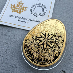 2025 Canada $250 1.88 oz Gold Coin - Pysanka Egg Shape