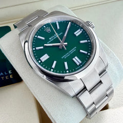 2026 Unworn Rolex 41mm Oyster Perpetual 134300 Box Papers- Green Dial - FEB 2026