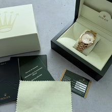 Load image into Gallery viewer, NOS 41mm Rolex President Solid Gold 218238 Box + Papers Unpolished + stickers
