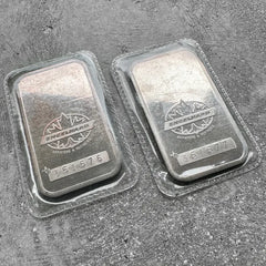 Vintage Engelhard 1960 - 1985 Litton 25th Anniversary Silver bar - Consecutive Pair!