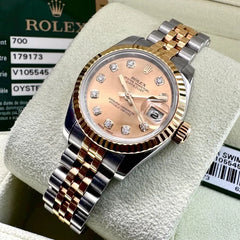 26mm Ladies Rolex Datejust 179173 Two Tone Jubilee - Box / Papers - Diamond Dial