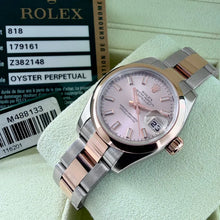 Load image into Gallery viewer, 26mm Rolex Datejust 179161 Two Rose Gold Roman Numerals Dial - Box + Papers

