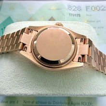 Load image into Gallery viewer, 26mm Rolex President 18k Rose Gold 179175 Box Papers - Diamond Anniversary Dial
