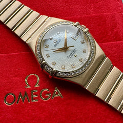 27.5mm Omega Constellation 18k Rose Gold Automatic 11987500 – 86 grams – Diamond