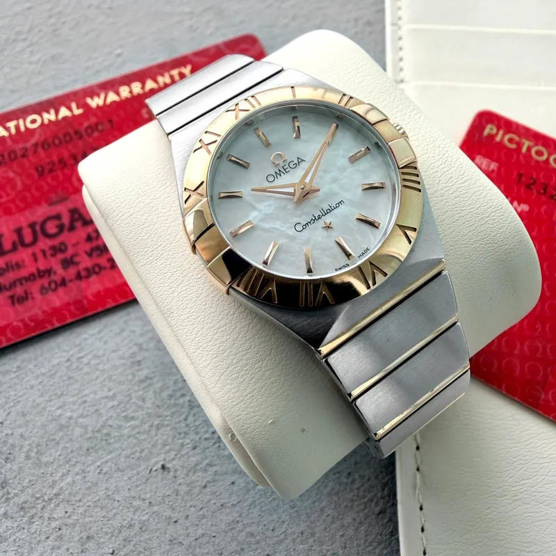 27mm Omega Constellation Two Tone Mother of Pearl dial 12320276005001 Box Papers