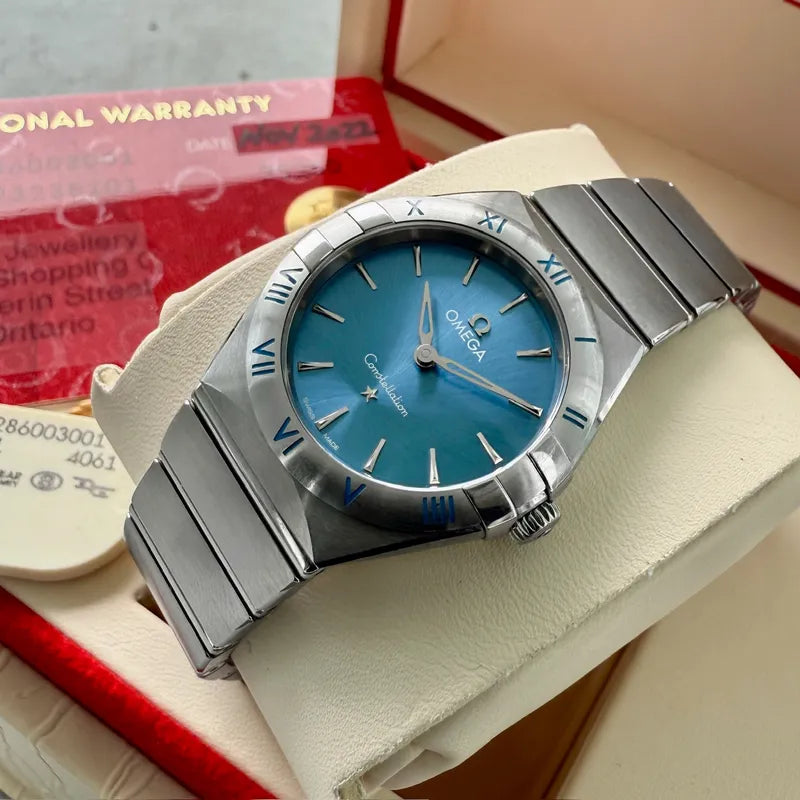 28mm Omega Constellation Steel Blue Dial 131102860030  Box + papers + receipt