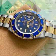 Load image into Gallery viewer, 2005 Rolex 16613 Blue Submariner 16613 LB Bluesy Serviced + Box + Papers

