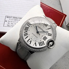 36mm Cartier Ballon Bleu 3004 White Gold - Box Papers - Factory set diamonds