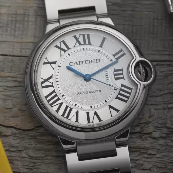 36mm Cartier Ballon Blue Stainless Steel 3284 - Automatic Movement - Box Papers