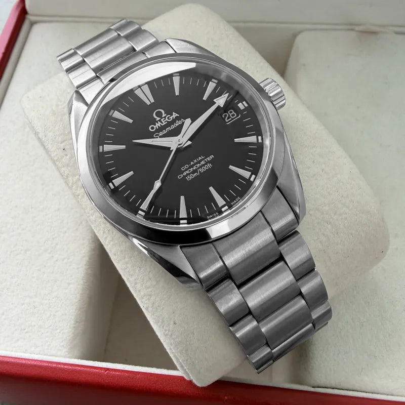 36mm Omega Aqua Terra black dial 25045000 - Box and Papers