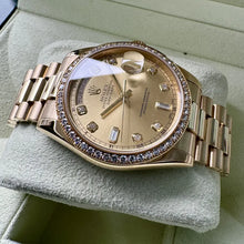 Load image into Gallery viewer, 36mm President Gold 118348 Box - Factory Diamond Bezel and Diamond Dial

