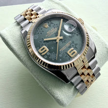 Load image into Gallery viewer, 36mm Rolex 116233 Datejust Jubilee Box Papers Green Floral -August 2027 Warranty
