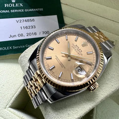 36mm Rolex Datejust 116233 Two Tone Jubilee - Box / Service Papers