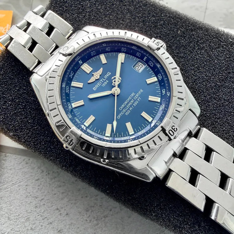 38mm Breitling Windrider A10350 - Box and Papers + Blue Dial