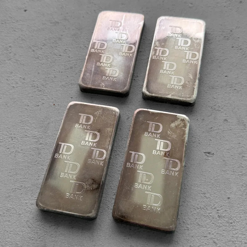 4 Consecutive Johnson Matthey 10 oz .999 Silver Bar TD Toronto Dominion Bank Bar