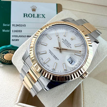 Load image into Gallery viewer, 41mm Rolex Datejust 116333 Two Tone Ivory White Dial - Box + Papers

